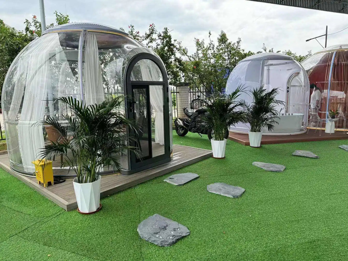 【Best-selling】Detachable Contemporary Villa/Mall Camping Outdoor Spherical Hotel Geodesic Glamping Bubble House Dome Tent