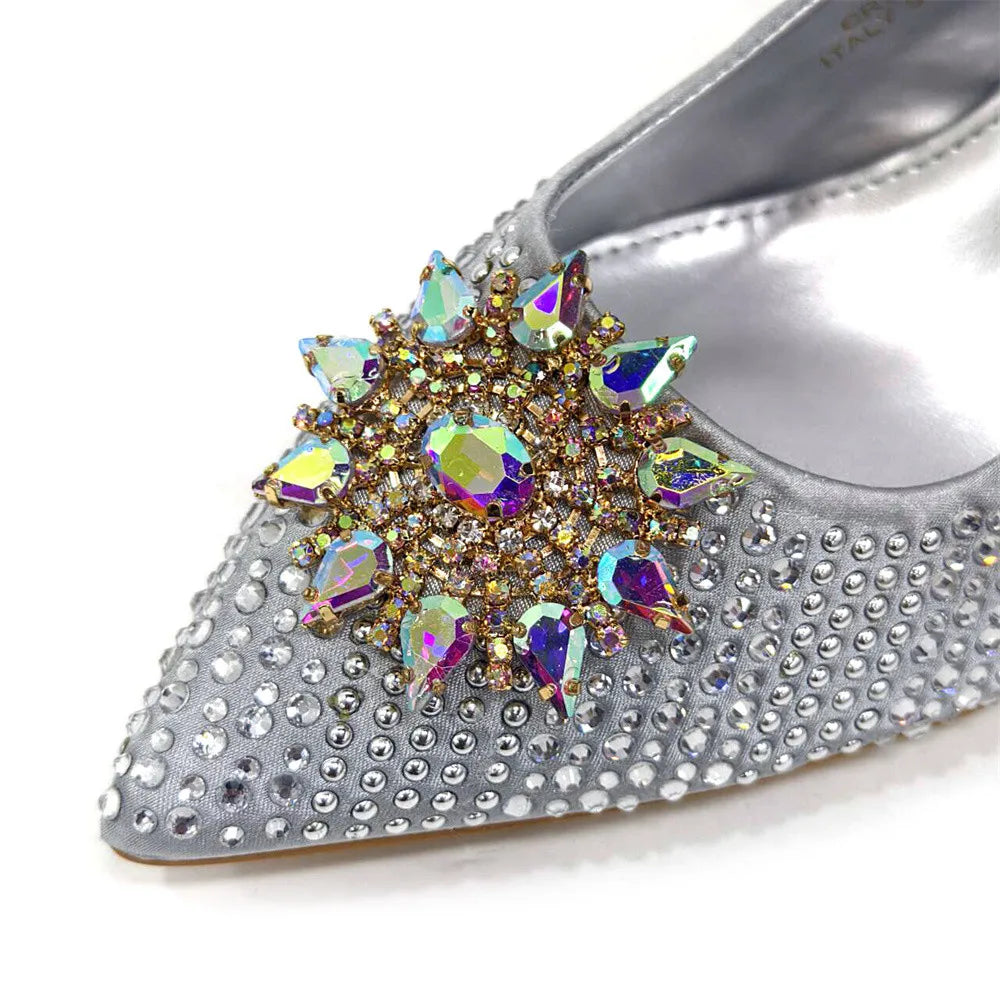 Italian Design Evening Shoes And Bag Paired With Handmade Petal Clutches Pointed Toe High-Heel Shoes For Women Party Shoes