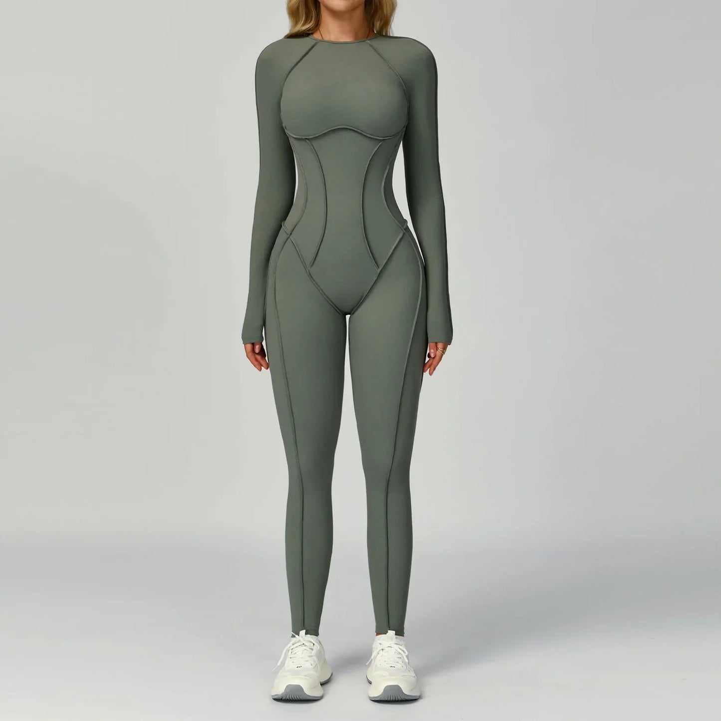Sexy Hollow Back Long Sleeve Yoga Jumpsuit Women Quick Dry One-piece Yoga Suit Gym Training Leggings Playsuit Slim Fit Bodysuits