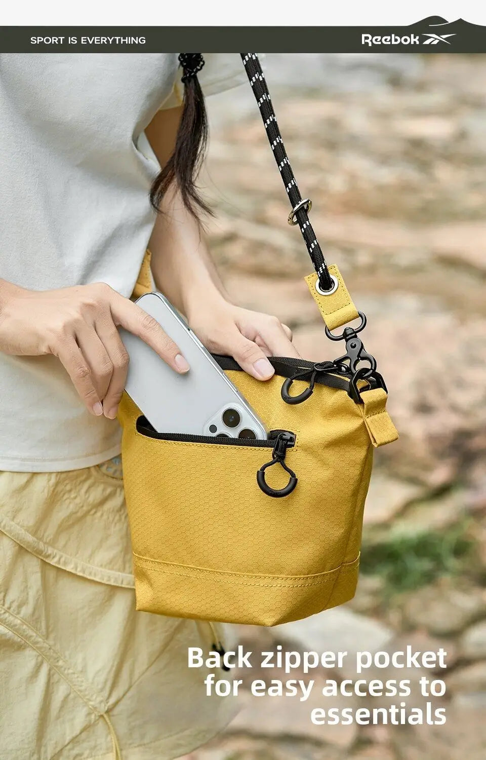 REEBOK Korean Outdoor Lightweight Crossbody Shoulder Bags Women Men Casual Small Messenger Sling Bags Lady Phone Bucket Bag
