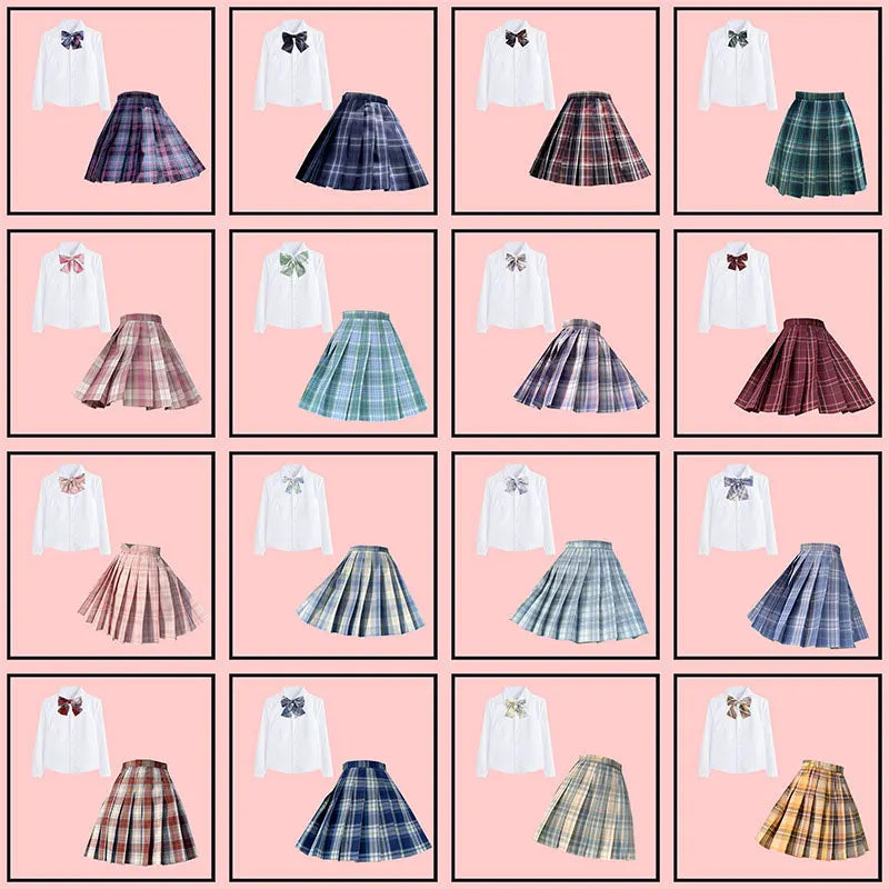 Japanese Bow Tie Skirt Set Student Pleated Skirt Jk Uniform Korean School Sexy Girl Preppy Style Seifuku Japanese School Uniform