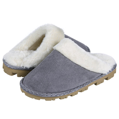 Comwarm Winter Warm Cotton Slippers For Women Men Flats Soft Non-slip Fluffy Shoes Design Slides Couple Indoor House Slippers