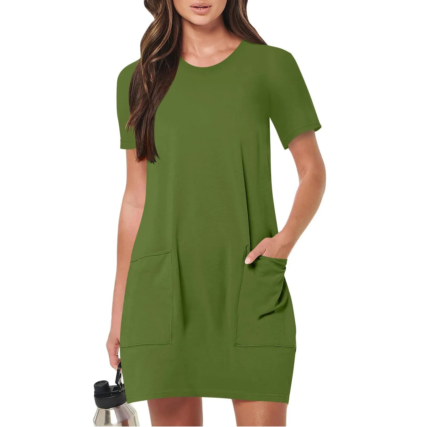 Women's Elegant Dresses Fashionable Solid Color Dress Casual Holiday Sports Short Dresses Long One-Piece Dress Gown vestidos