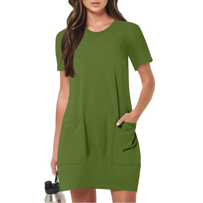 Women's Elegant Dresses Fashionable Solid Color Dress Casual Holiday Sports Short Dresses Long One-Piece Dress Gown vestidos