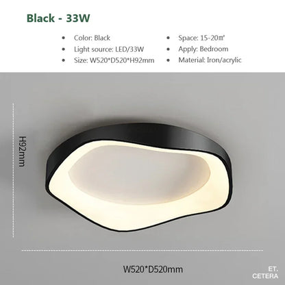 Modern LED Ceiling Lights Minimalist Black White Acrylic Lamp for Bedroom Study Living Room Hallway Entryway Lighting Fixtures
