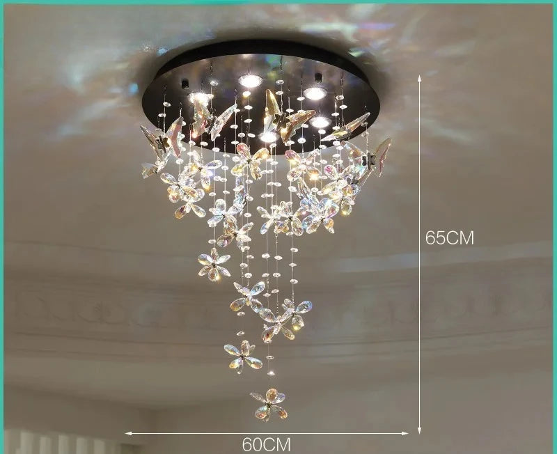 Vintage Crystal Ceiling Pendant Shining Creative LED Hanging Lamp Living Room Restaurant Chandelier Mood Light Indoor Lights