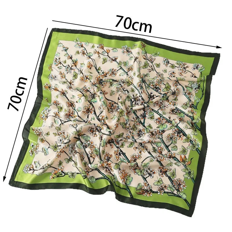 2026 Designer Women Chiffon Foulard Bandana Scarf 70cm Shawl Kerchief Square Headscarf Scarves Head Wraps Scarves Female Scarf