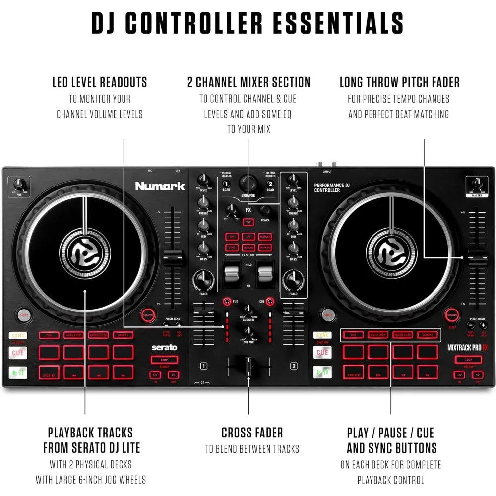 Brand new fast shipping Mixtrack Pro FX Serato DJ Controller with 2 Decks, Mixer, Effects Paddles and Audio Interface
