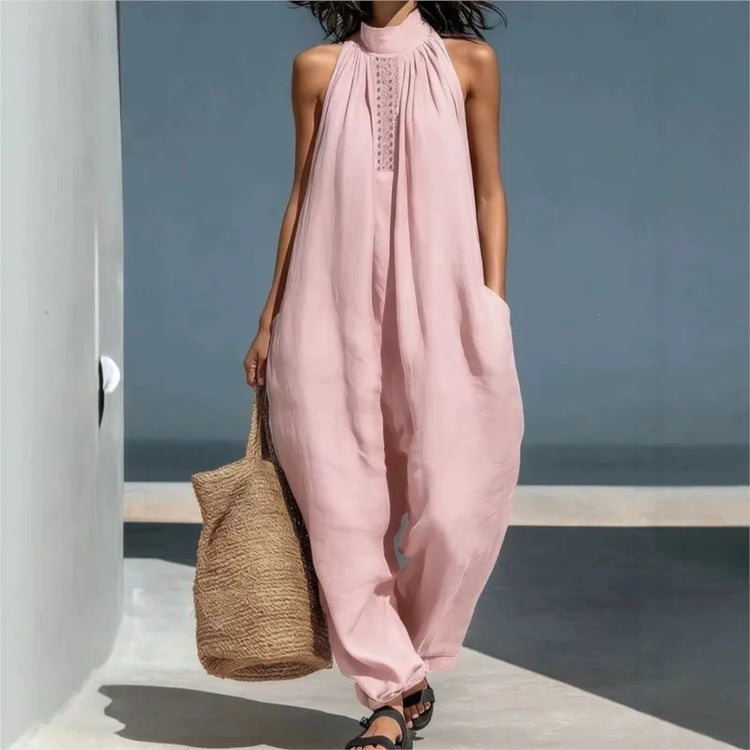 Women's 2026 Summer New Sleeveless Jumpsuit Casual Loose Wide Leg Pants Vacation Style Pockets Casual Jumpsuits Women Clothing