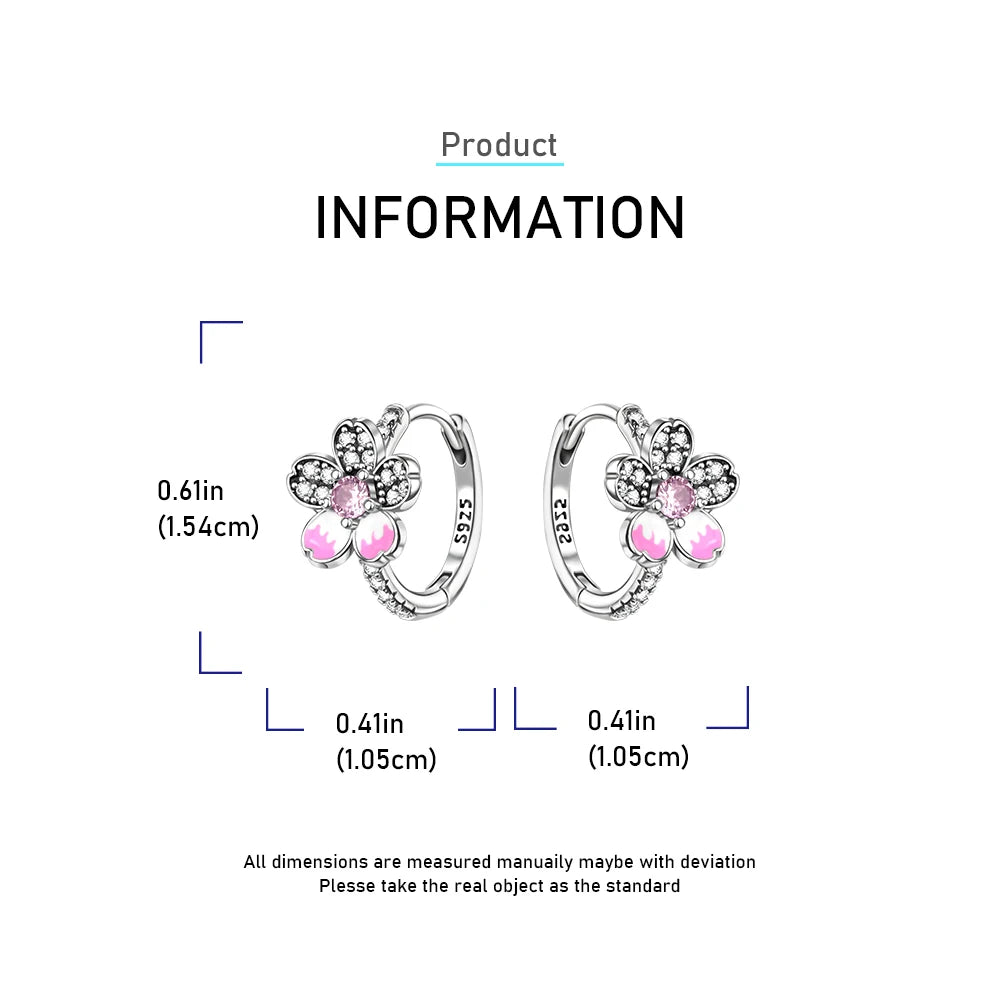 Original 925 Sterling Silver Luxury Bow Flower Shaped Clover Rose Pendant Earrings Elegant Mature Women Delicate Jewelry Gift