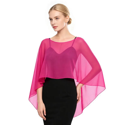 New Fashion Soft Wedding Capes Long Solid Color Chiffon Shrug Sunscreen Wraps Womens Ladies