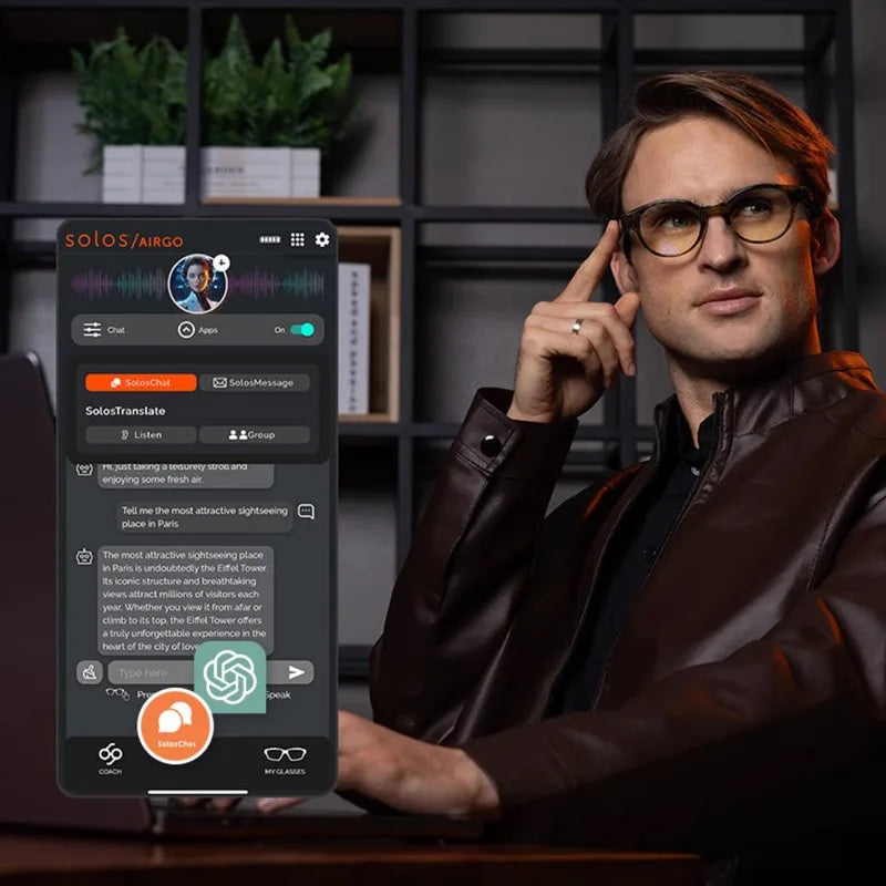 smart glasses real-time translation directional black technology fashion glasses
