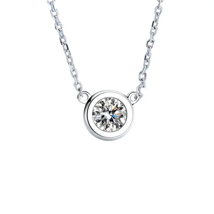 Daughter Birthday Gift 18K White Gold Girl Valentine's Day 0.5/1CT Moissanite Diamond Women Wedding PT950 Platinum Necklaces ins