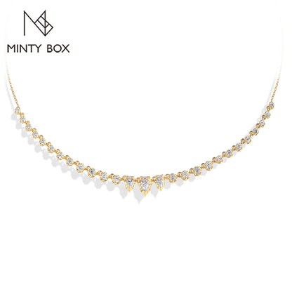 MINTYBOX Pear Cut DVVS1 Color Moissanite Necklace S925 Sterling Silver Adjustable 45+5cm for Women Engagement Jewelry Party Gift