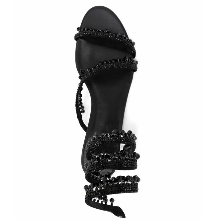 2026Women's New Water Diamond Sandals Fashion Tassel Crystal Shoes Sexy Banquet Party Twin Stiletto Women's Large Sandals