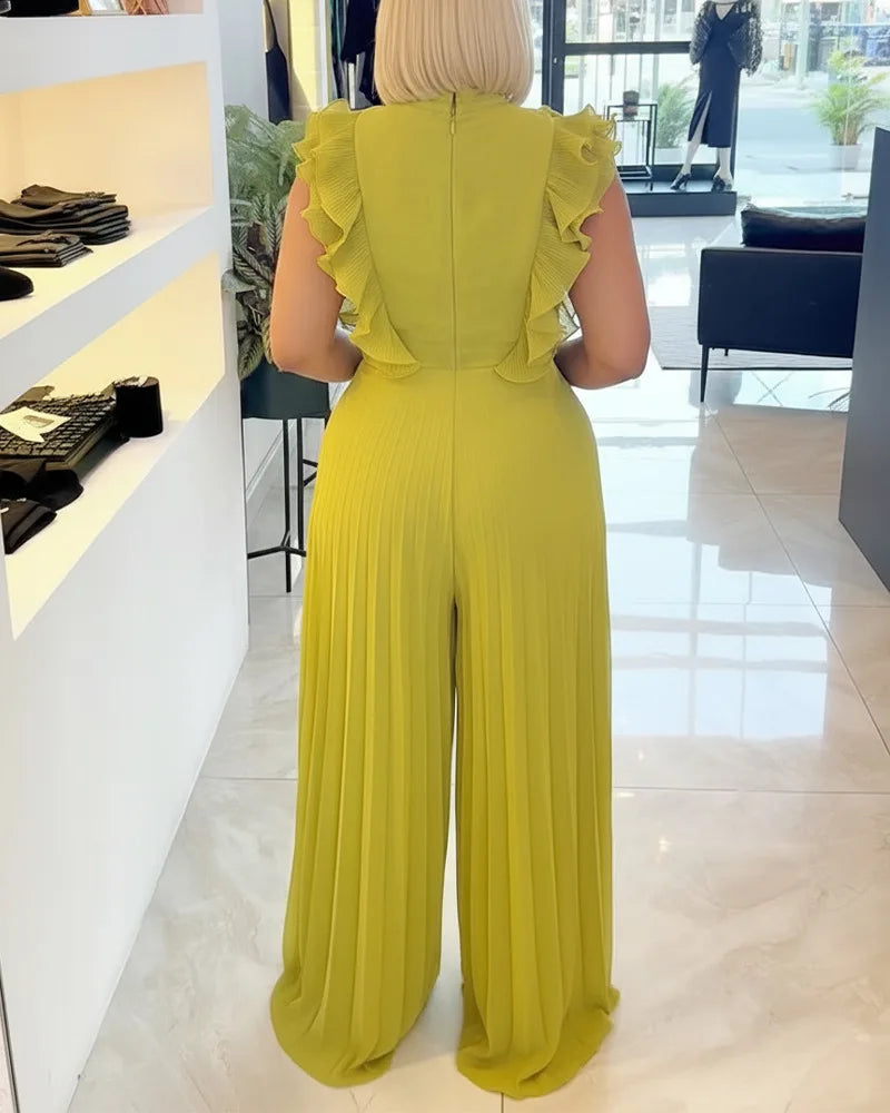 Solid Color Women Jumpsuits For Summer Autumn Sleeveless Loose Fashion Streetwear Overalls Wide Leg Pants Trousers 2026