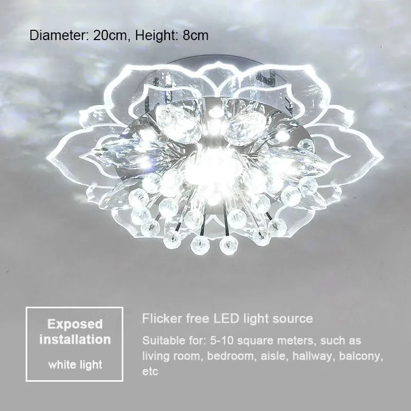 LED Lotus Glass Corridor Ceiling Lights porch Hallway Plastic Leaves Ceiling Lamps Living Room Balcony Ceiling fixtures