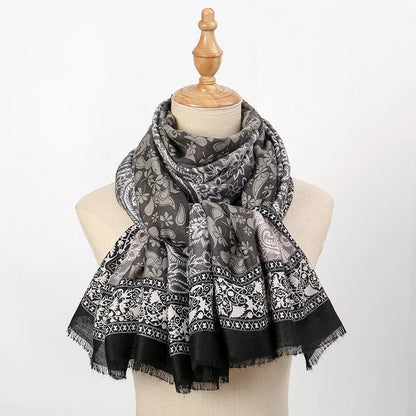 New Paisley Cotton Pashmina Shawl Lady Wrap Warm Winter Scarves Autumn Design Print Female Foulard Beach Stoles Luxury Scarf