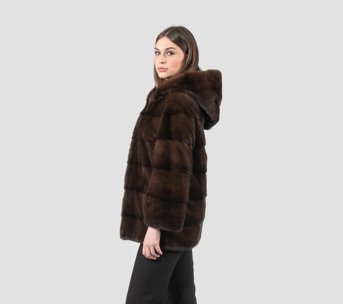 Women's New Genuine Mink Fur Jacket Paired with a Hat and Mid-Length Jacket, Providing Warmth and Fashion in Winter