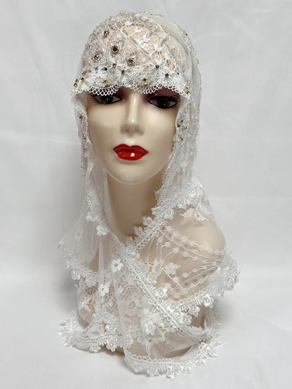 Latest High Quality Muslim Women Prayer Hat Lace Dubai Turban Cap Ready to Wear Hat Prayer Islam Saudi Arabia Lace Hijab