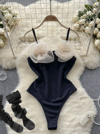 Coquette Lace Lingerie Set Sexy Mesh Bodysuit Valentines Day Sleepwear Gothic Strappy Catsuit Intimate Nightwear Romper
