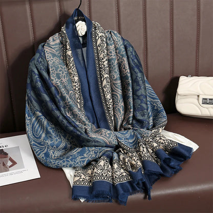 New Paisley Cotton Pashmina Shawl Lady Wrap Warm Winter Scarves Autumn Design Print Female Foulard Beach Stoles Luxury Scarf