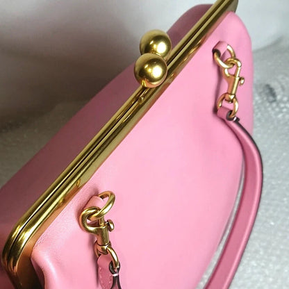 Classic Large Capacity Kisslock Frame Clip Bags For Women Luxury Designer Handbags Purses 2026 New In PU Lock Underarm Shoulder