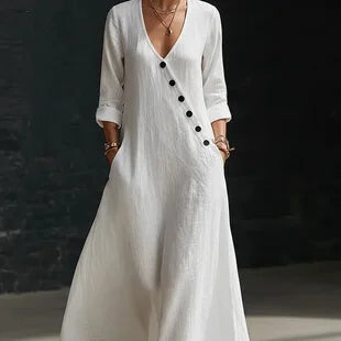 Women Linen Blend Romper Lapel Collar Short Sleeve Button Down Ruffle Hem Pocket Jumpsuit Casual Beach Playsuit