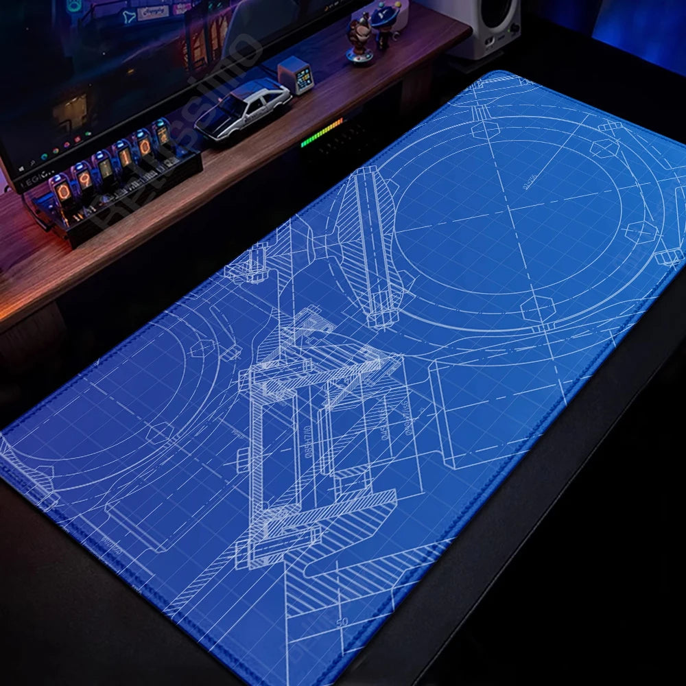 Mouse Pad Gaming Accessory Mechanical Drawing Large HD Mousepad XXL MousePad Natural Rubber Carpet Non-Slip Table Mat Office Rug