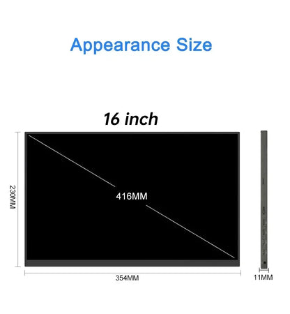 16 Inch 4K 120Hz Touchscreen Portable Monitor 100%DCI-P3 500Nit 16:10 HDR FreeSync Screen Game Display For PC XBox PS4/5 Switch