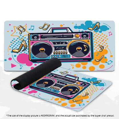 Large Anime Boombox Mouse Pad Big Gaming Desk Mat Retro Radio Printed Anti‑Slip Extra Wide Mousepad for PC Laptop Gamer