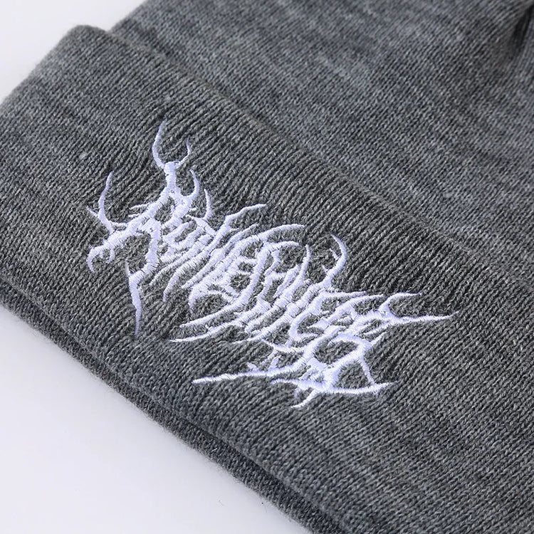 Warm Women Men Winter Beanies Hats Gothic Street Punk Knitted Bonnet Caps 100% Cotton Fashion Keep Warm Skullies Beanies Hats