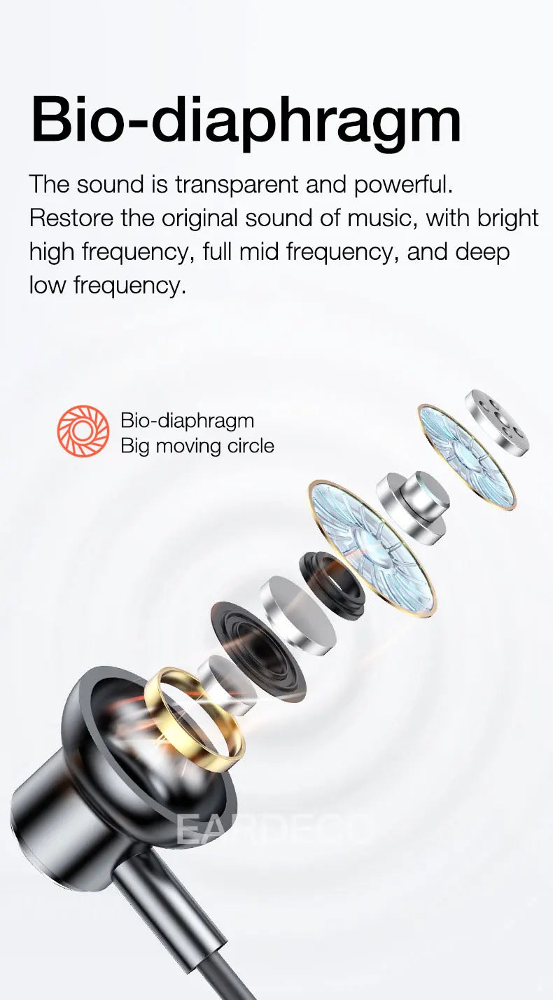 EARDECO 100 Hours Endurance Wireless Headphones Bass In-ear Bluetooth Headphone Earphone Music Sport Earbuds with Mic Stereo