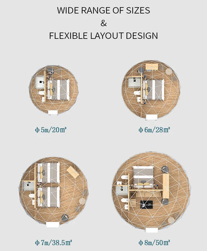 Luxury Transparent Glass Igloo Geodesic Dome Tent, Outdoor Glamping Hotel Tent For Resort Vacation Camping Accommodation
