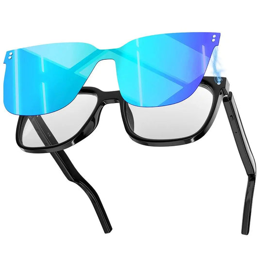 Magnetic Interchangeable Lenses Smart Audio Glasses Built-in Speakers Clear Phone Call Bluetooth Glasses Small but Powerful