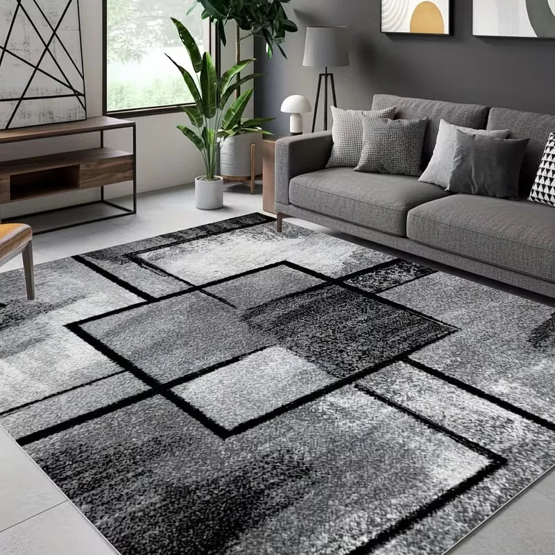 Simple Geometric Carpet with Retro Style and Perfect for High Flow Areas Such As Living Rooms Bedrooms Kitchens Etc Mats