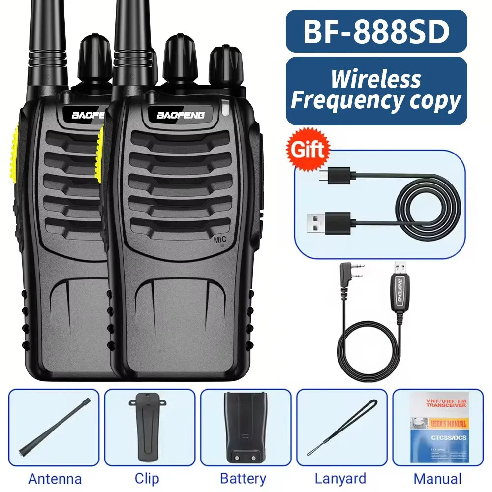 Baofeng BF-888SD Digital Walkie Talkie UHF PMR446 MHz 16CH Long Range Two Way Radio Type-C Charging Noise Reduction Encrypted Ha