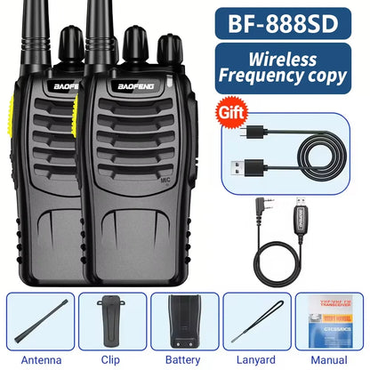 Baofeng BF-888SD Digital Walkie Talkie UHF PMR446 MHz 16CH Long Range Two Way Radio Type-C Charging Noise Reduction Encrypted Ha