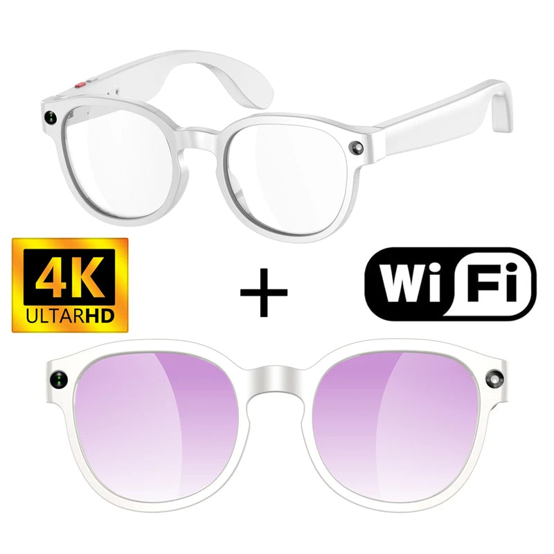 Smart Glasses AI Translation 8MP HD Camera 4K Shooting Image Bluetooth Call Recording Music Smart Sunglasses