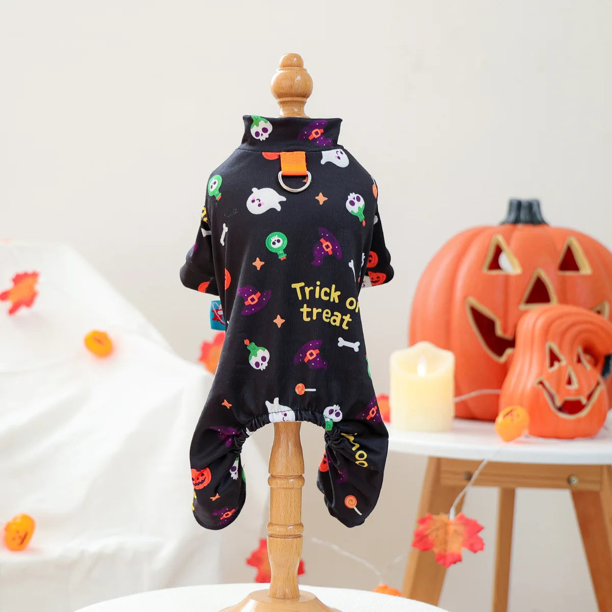 Girl Halloween Pajamas Apparel For Small Dogs Chest Closed Pet Indoor Home Wear Clothes Overall Tracksuit Chihuahua Yorkshire