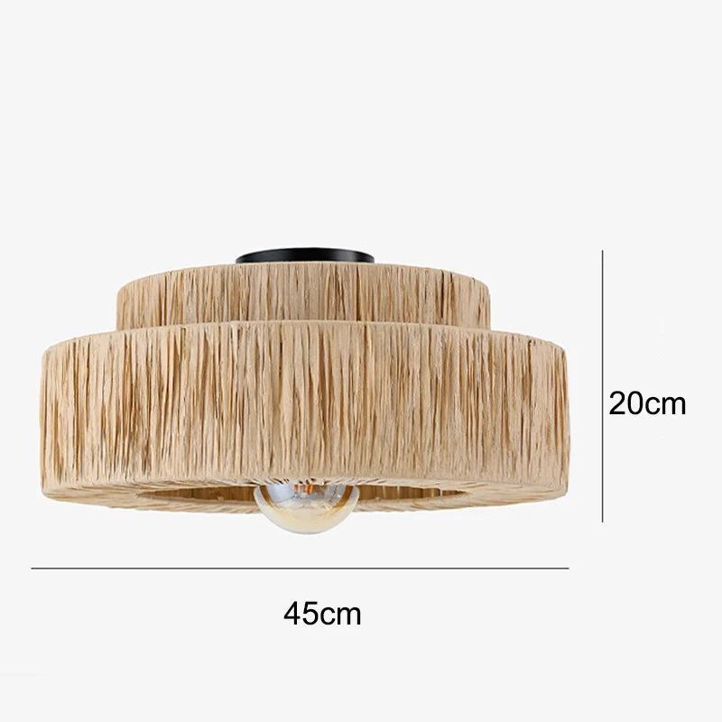 Golden Editions Designer Chandelier woven Rattan Straw Pendant Lights large Rattan lighting suspension wabi sabi Restaurant lamp