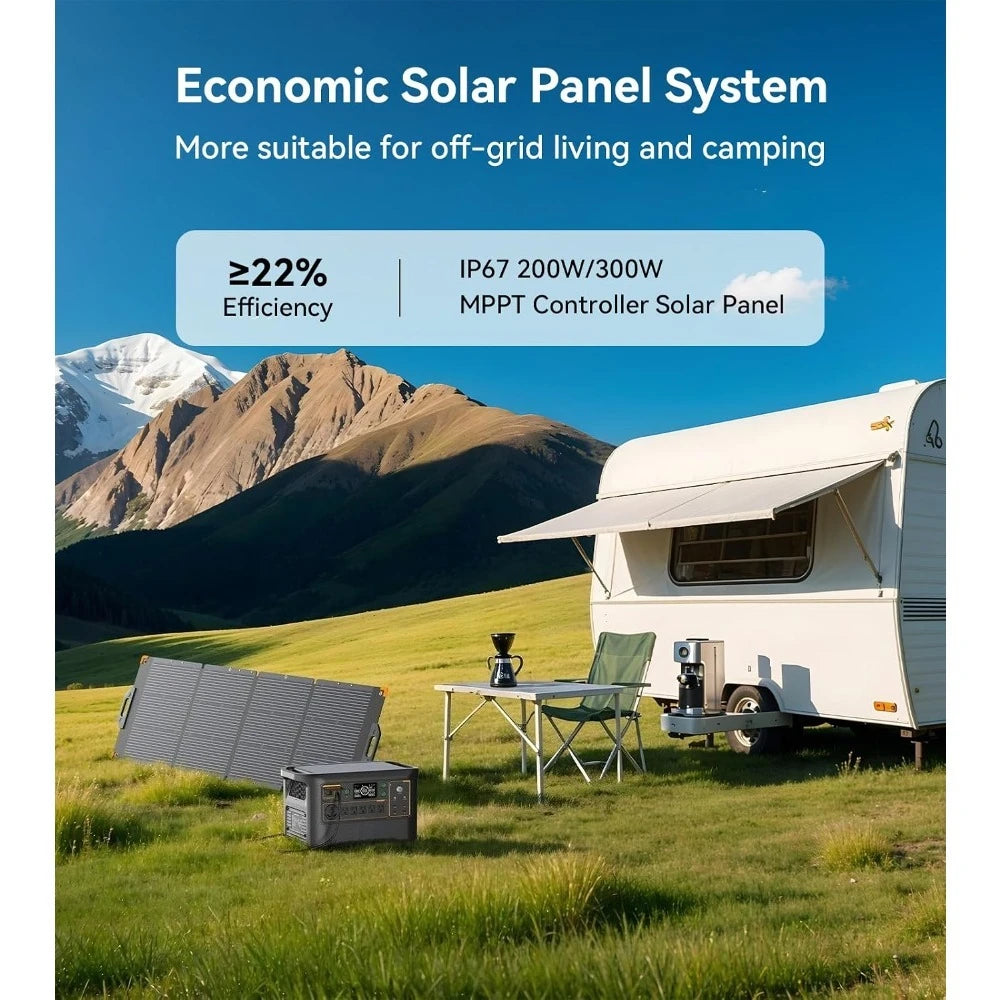 3072Wh Portable Power Station Solar Generator 3600W LiFePO4 Battery Home Backup Fast Charging Expandable to 10752Wh for