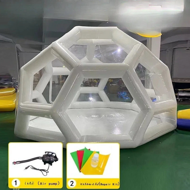Starry Sky Soccer Airtight Inflatable Bubble House, Clear PVC Football Dome for Stargazing Party Event Photo Booth Decor