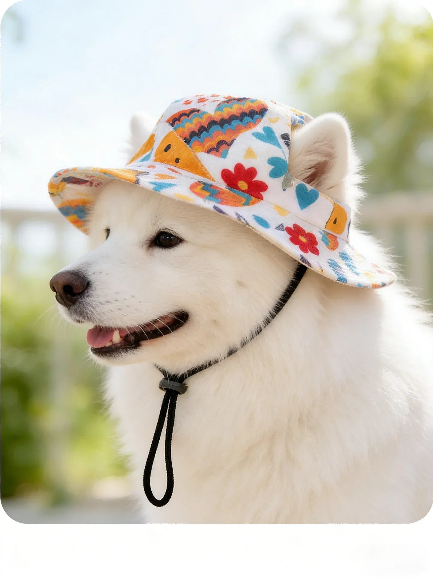 Adjustable Dog Hat Cute Print Cap for Puppies and Small Breeds, Pet Sun Protection Hat for Walking Outdoor Activities