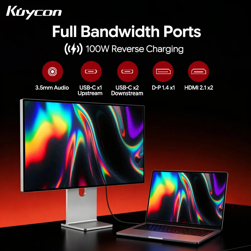 Kuycon P32T 32" 4K UHD(3840x2160) Fast IPS Gaming Monitor Glossy Built-in Speakers Display Dual-Mode 160Hz UHD 320Hz FHD Screen
