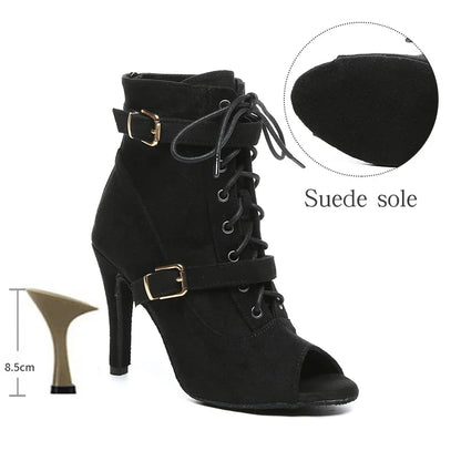 SWDZM New Ladies Dance Shoes Ballroom Dance Boots Denim Jazz Dance Shoes Girls Sexy Pole Dance Ballroom Dance Cowboy Boots