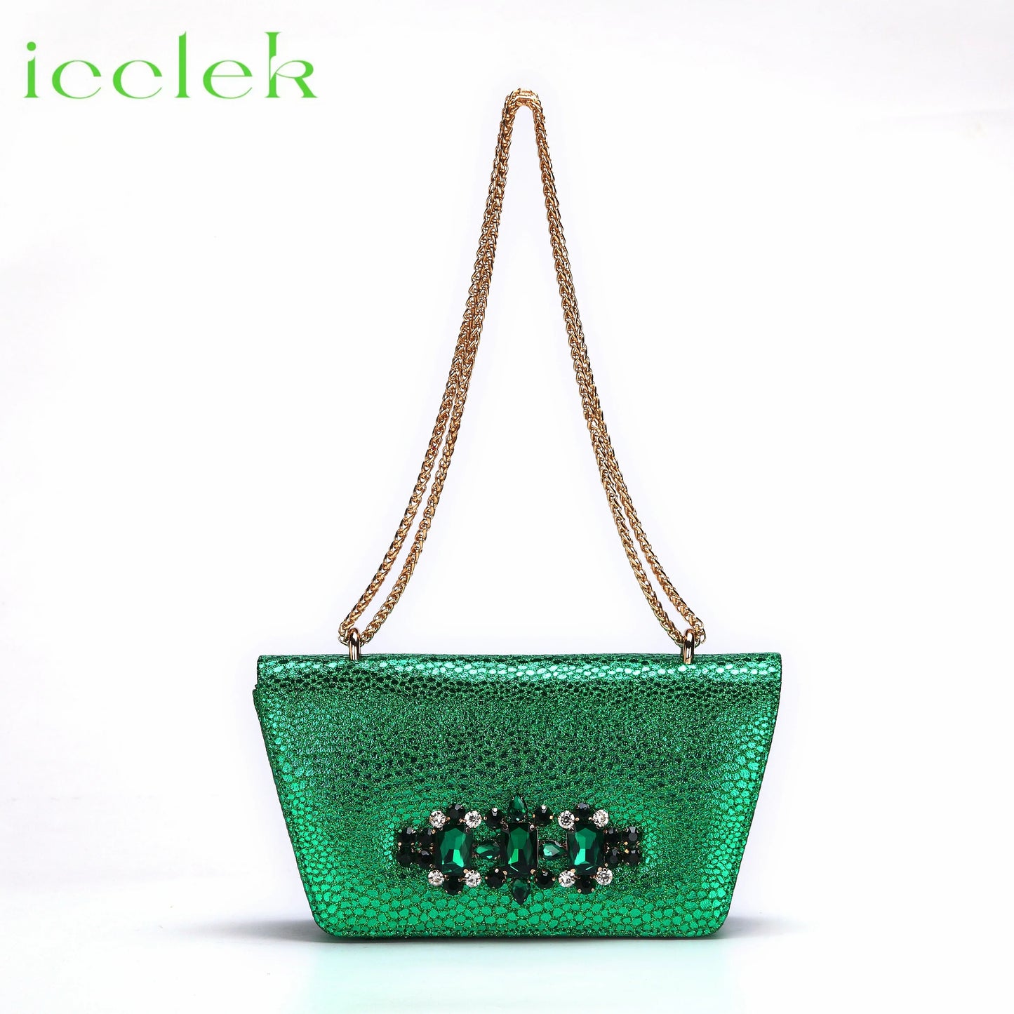 2024 Newest INS Style Green Color Elegant High Heels Nigeria Popular Design African Ladies Shoes And Bag Set for Wedding Party