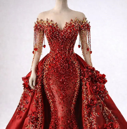 New Classic Prom Dress Off Shoulder Wedding Party Dress Sparkle Crystals Birthday Princess Evening Gowns Dress Size Customized
