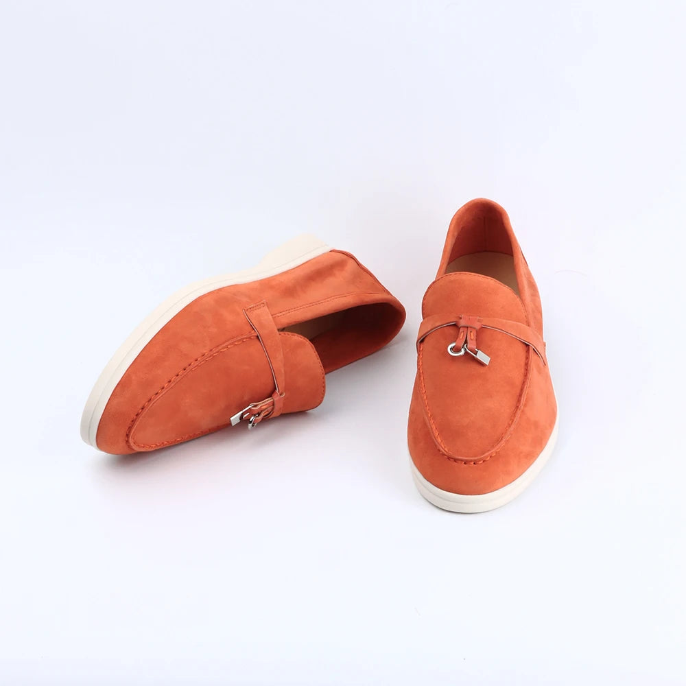 Not Logo Wholesale Women's Summer Round-Toe Rubber Stitching Adult Flats Sneakers