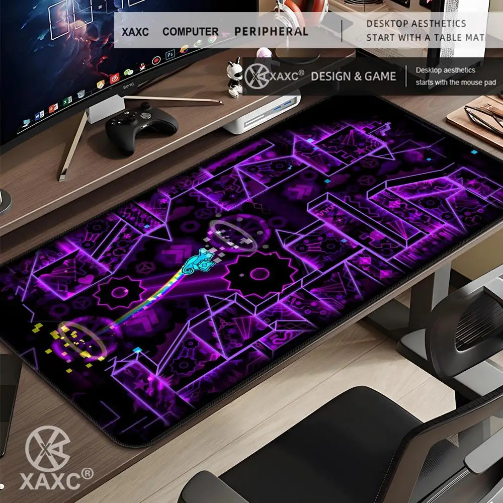E-sports Cool Mouse Pad Geometry Dash Gaming Desk Mat Laptop Carpet PC Cabinet Large 900x400mm Accessories Computer XXL XAXC
